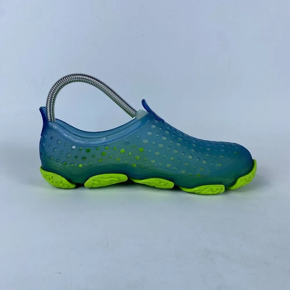 Wonder Nation Water Jelly Beach Shoes Unisex Kids 4-5‎ Clear Blue Green Slip-On